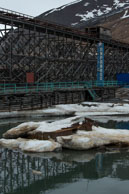 Old coal shoots to Pyramiden dock / Pyramiden, an abandoned Russian mining settlement