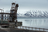 From Pyramiden dock / Pyramiden, an abandoned Russian mining settlement