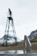 Polar bear sun dial / Longyearbyen, the main settlement in Svalbard